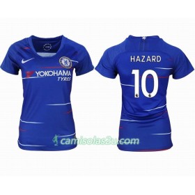 Camisolas de Futebol Chelsea HAZARD 10 Mulher Equipamento Principal 2018/19 Manga Curta